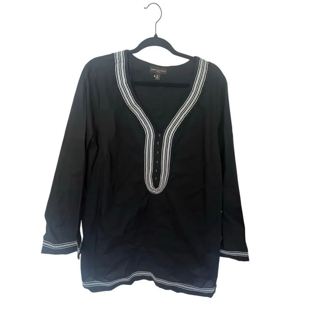 NWT Dana Buchman embroidered cotton tunic 2x